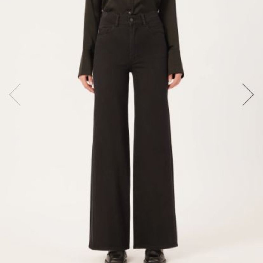 DL1961 Black Wide Leg Flare Jeans
